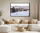 Snowy Mountain Wall Art Canvas Print – Framed Ski Slope