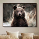 Brown Bear Wall Art Canvas Print – Framed Majestic Woodland