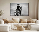 Western Wall Art Canvas Print – Framed Cowboy and Horse