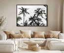 Palm Wall Art Canvas Print – Framed Monochrome Tropical