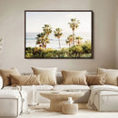 California Coast Palm Trees Wall Art Canvas Print – Framed