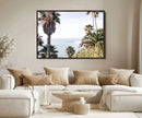 Coastal Palm Trees Wall Art Canvas Print – Framed Ocean