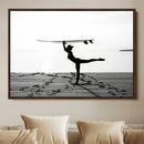 Yoga Surf Wall Art Canvas Print – Framed Black White Shore by MyGreatCanvas | Canvas Wall Art Prints | Photo Prints & Wall Decor
