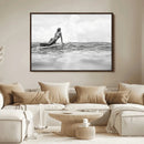 Black White Surfing Wall Art Canvas Print – Framed Ocean by MyGreatCanvas | Canvas Wall Art Prints | Photo Prints & Wall Decor