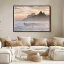 Sunset Surfing Wall Art Canvas Print – Framed Misty by MyGreatCanvas | Canvas Wall Art Prints | Photo Prints & Wall Decor