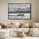 Wild Horses Wall Art Canvas Print – Framed Black White by MyGreatCanvas | Canvas Wall Art Prints | Photo Prints & Wall Decor