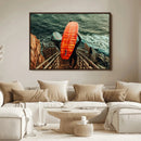 Surfer Stairway Wall Art Canvas Print – Framed Ocean Surf by MyGreatCanvas | Canvas Wall Art Prints | Photo Prints & Wall Decor