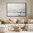Surfer Silhouette Wall Art – Framed Calm Ocean Monochrome by MyGreatCanvas | Canvas Wall Art Prints | Photo Prints & Wall Decor