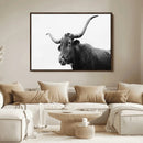 Texas Longhorn Wall Art Canvas Print – Framed Western Cow by MyGreatCanvas | Canvas Wall Art Prints | Photo Prints & Wall Decor