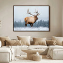 Elk Wall Art Canvas Print – Framed Snowy Forest Scene Art by MyGreatCanvas | Canvas Wall Art Prints | Photo Prints & Wall Decor