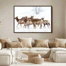 Winter Elk Scene Wall Art Canvas Print – Framed Wildlife by MyGreatCanvas | Canvas Wall Art Prints | Photo Prints & Wall Decor