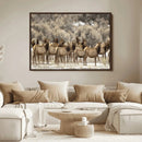 Elk Herd Scene Wall Art Canvas Print – Framed Rustic by MyGreatCanvas | Canvas Wall Art Prints | Photo Prints & Wall Decor