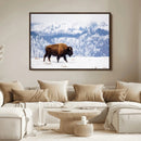 Bison Snow Wall Art Canvas Print – Framed Wildlife Scene by MyGreatCanvas | Canvas Wall Art Prints | Photo Prints & Wall Decor
