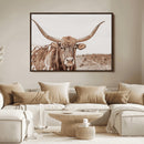 Longhorn Bull Photo Wall Art Canvas Print, Framed Rustic Cow by MyGreatCanvas | Canvas Wall Art Prints | Photo Prints & Wall Decor