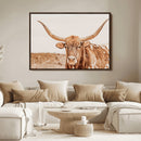 Longhorn Bull Decor Wall Art Canvas Print, Framed Western by MyGreatCanvas | Canvas Wall Art Prints | Photo Prints & Wall Decor
