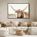 Texas Longhorn Bull Wall Art Canvas Print, Framed Rustic by MyGreatCanvas | Canvas Wall Art Prints | Photo Prints & Wall Decor