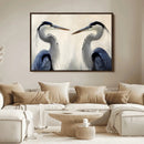 Blue Heron Pair Wall Art Canvas Print, Framed Coastal Bird by MyGreatCanvas | Canvas Wall Art Prints | Photo Prints & Wall Decor