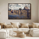 Texas Longhorn Canvas Wall Art Print – Framed Rustic Barn by MyGreatCanvas | Canvas Wall Art Prints | Photo Prints & Wall Decor