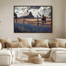 Texas Longhorn Wall Art Canvas Print – Framed Rustic Barn by MyGreatCanvas | Canvas Wall Art Prints | Photo Prints & Wall Decor