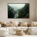 Misty Forest Wall Art Canvas Print – Framed Foggy River Art by MyGreatCanvas | Canvas Wall Art Prints | Photo Prints & Wall Decor