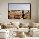 Western Wall Art Canvas Print – Framed Cowboy Cattle Drive by MyGreatCanvas | Canvas Wall Art Prints | Photo Prints & Wall Decor