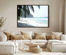 Tropical Beach Wall Art Canvas Print – Framed Serene Ocean