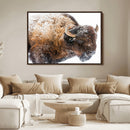 Snowy Buffalo Wall Art Canvas Print – Framed Rustic Lodge by MyGreatCanvas | Canvas Wall Art Prints | Photo Prints & Wall Decor