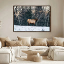 Wild Elk Wall Art Canvas Print – Framed Winter Wildlife by MyGreatCanvas | Canvas Wall Art Prints | Photo Prints & Wall Decor
