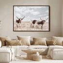 Majestic Longhorn Cows Wall Art Canvas Print – Rustic by MyGreatCanvas | Canvas Wall Art Prints | Photo Prints & Wall Decor