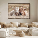 Couple Highland Cows Wall Art Canvas Print – Peaceful Meadow by MyGreatCanvas | Canvas Wall Art Prints | Photo Prints & Wall Decor