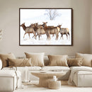 Snowy Elk Herd Wall Art Canvas Print – Majestic Winter by MyGreatCanvas | Canvas Wall Art Prints | Photo Prints & Wall Decor