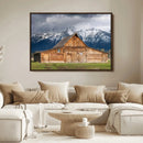 Rustic Wooden Barn Wall Art Canvas Print – Snowy Mountain by MyGreatCanvas | Canvas Wall Art Prints | Photo Prints & Wall Decor