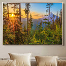 Forest Sunset Wall Art Canvas Print – Green Pines Sunset