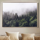 Misty Forest Wall Art Canvas Print – Foggy Pines Pine Valley