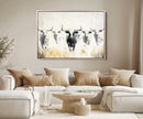 Texas Longhorn Wall Art Canvas Print – Rustic Western Bull