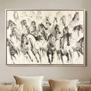 Running Horses Wall Art Canvas Print – Framed Galloping Herd