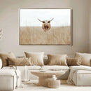 Texas Longhorn Wall Art Canvas Print – Framed Lone Cattle by MyGreatCanvas | Canvas Wall Art Prints | Photo Prints & Wall Decor