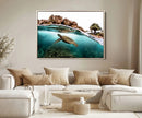 Sea Turtle Wall Art Canvas Print – Framed Ocean Life