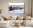 Snowy Mountain Wall Art Canvas Print – Framed Ski Slope