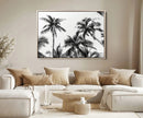 Palm Wall Art Canvas Print – Framed Monochrome Tropical