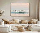 Pastel Ocean Wall Art Canvas Print – Framed Soft Sunset Calm