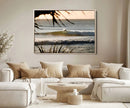Sunset Surf Wall Art Canvas Print – Framed Golden Hour Waves