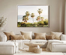 California Coast Palm Trees Wall Art Canvas Print – Framed