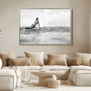 Black White Surfing Wall Art Canvas Print – Framed Ocean by MyGreatCanvas | Canvas Wall Art Prints | Photo Prints & Wall Decor