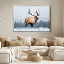 Elk Wall Art Canvas Print – Framed Snowy Forest Scene Art by MyGreatCanvas | Canvas Wall Art Prints | Photo Prints & Wall Decor