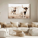 Rustic Cow Scene Wall Art Canvas Print – Framed Farmhouse by MyGreatCanvas | Canvas Wall Art Prints | Photo Prints & Wall Decor