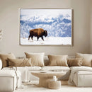 Bison Snow Wall Art Canvas Print – Framed Wildlife Scene by MyGreatCanvas | Canvas Wall Art Prints | Photo Prints & Wall Decor