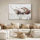 Longhorn Cow Decor Wall Art Canvas Print – Framed Rustic by MyGreatCanvas | Canvas Wall Art Prints | Photo Prints & Wall Decor