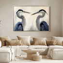 Blue Heron Pair Wall Art Canvas Print, Framed Coastal Bird by MyGreatCanvas | Canvas Wall Art Prints | Photo Prints & Wall Decor