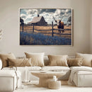Texas Longhorn Wall Art Canvas Print – Framed Rustic Barn by MyGreatCanvas | Canvas Wall Art Prints | Photo Prints & Wall Decor
